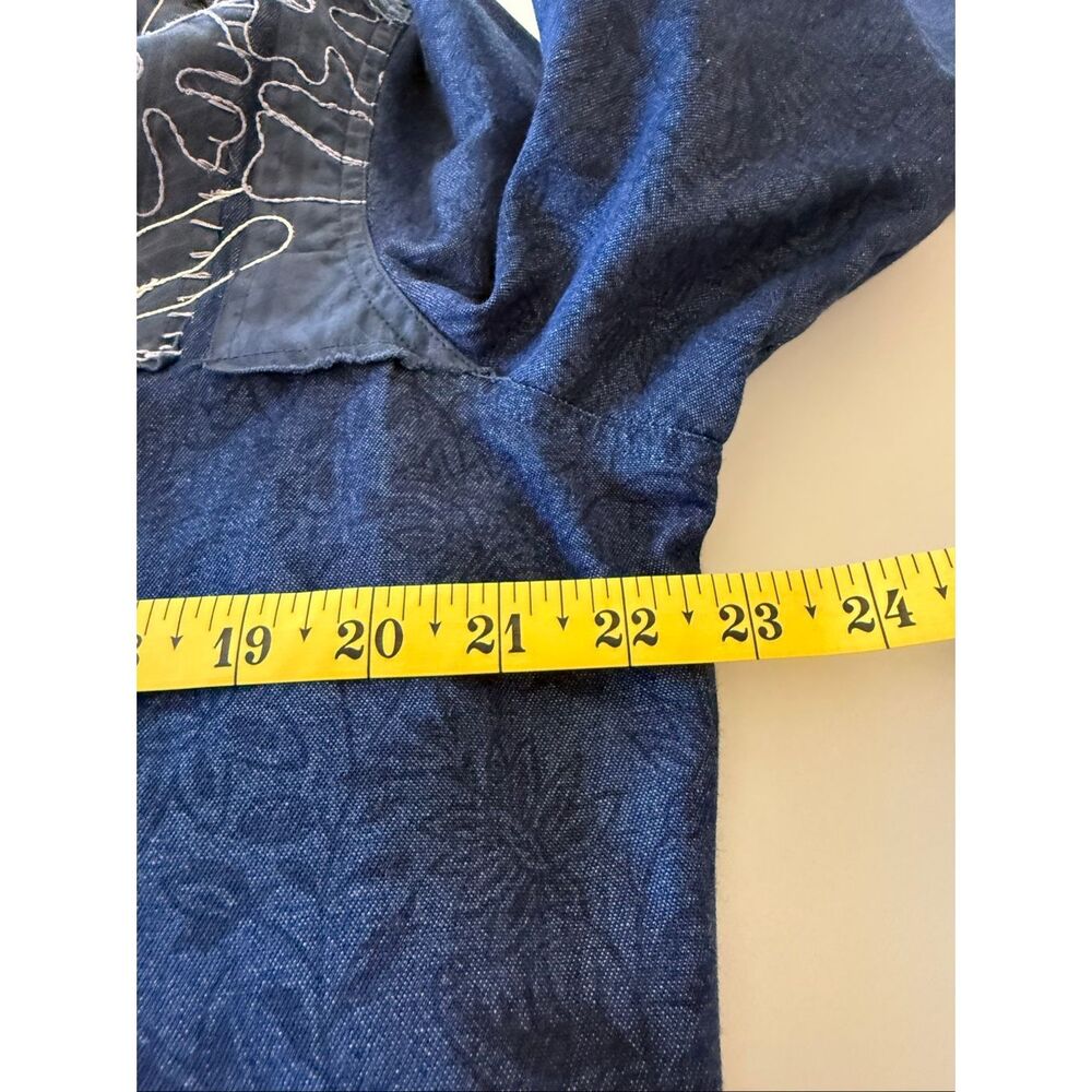 Vintage Coldwater Creek Jacket Blue Denim Embroidered Patchwork Size XL Prairie - Picture 10 of 16